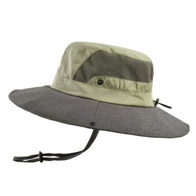 Summer Men'S Outdoor Leisure Big Brim Two Styles Fisherman Hat With Windproof Rope