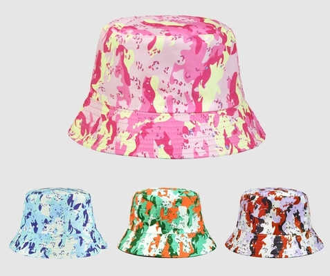 Printed Camouflage Double-Sided Wear Sun Protection Bucket Hat For Men