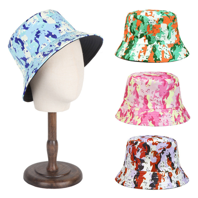 Printed Camouflage Double-Sided Wear Sun Protection Bucket Hat For Men