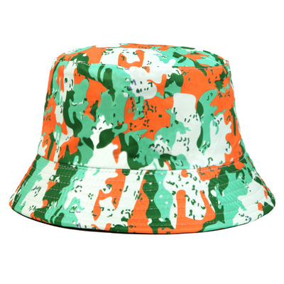 Printed Camouflage Double-Sided Wear Sun Protection Bucket Hat For Men