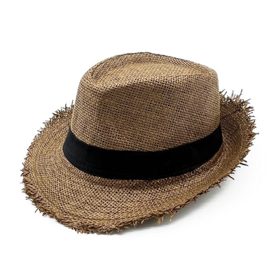 Retro Raw Edge Outdoor Beach Shade Breathable Straw Hat For People