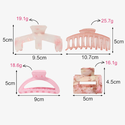 Acetic acid  French hair clip Ponytail shark clip 4pcs one set
