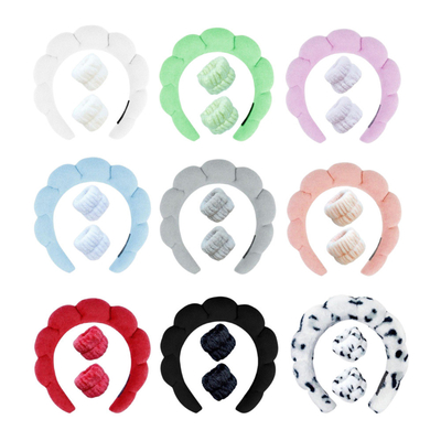 Twist sponge high calvaria SPA head band  washing Face makeup headband set