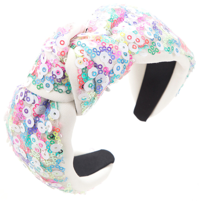 Glitter knotted wide headband Bling Hair Band