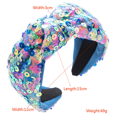 Glitter knotted wide headband Bling Hair Band