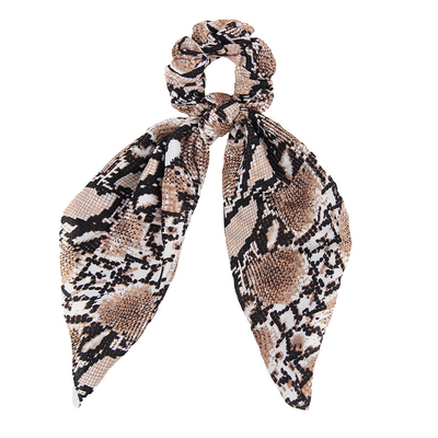 Ribbon Scrunchies Leopard pattern fabric hair tie