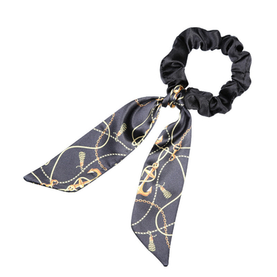 Wrinkle Bow streamer scrunchies printing hair accessories