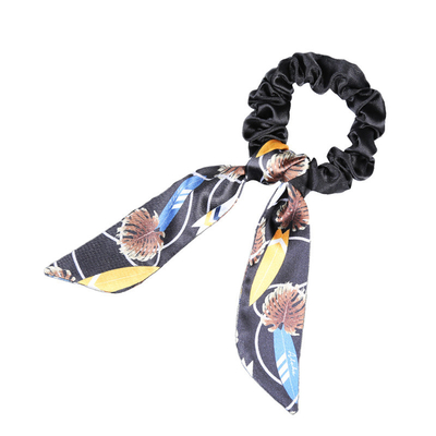 Wrinkle Bow streamer scrunchies printing hair accessories