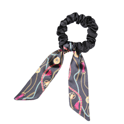 Wrinkle Bow streamer scrunchies printing hair accessories