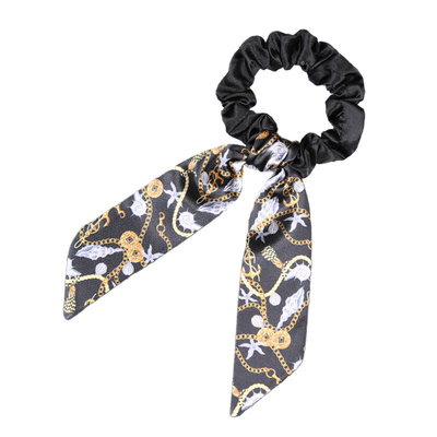 Wrinkle Bow streamer scrunchies printing hair accessories