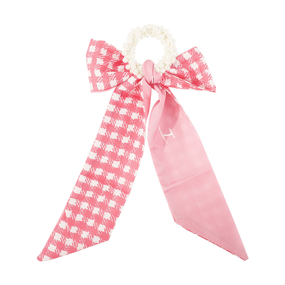 Sweet fresh streamer Hair Tie Pearl bow hair accessories