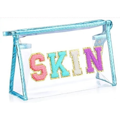 PVC transparent alphabet makeup bag Zipper clutch bag Portable waterproof travel storage bag