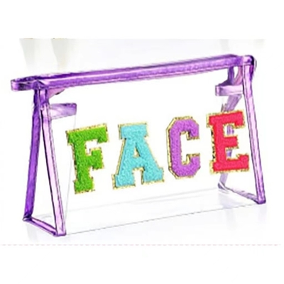 PVC transparent alphabet makeup bag Zipper clutch bag Portable waterproof travel storage bag