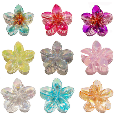 AB color frangipani hair clip Flower shark clip hair accessories