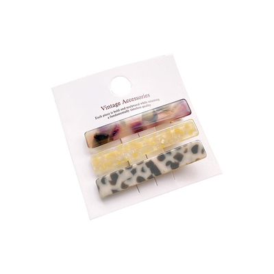 3pcs one set color acetic acid hair clip simple fashion one-line clip duck beak clip