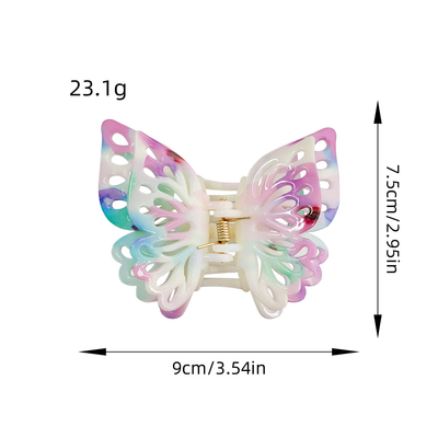 Double hollowed plastic butterfly claw clip