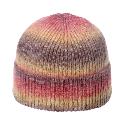 Cross border tie dye gradient knit hat Rainbow warm thick woolen hat