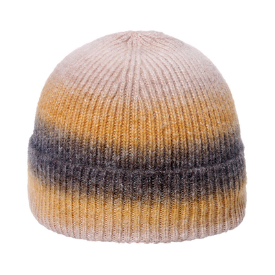 Cross border tie dye gradient knit hat Rainbow warm thick woolen hat