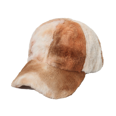 All  match plush cold hat rainbow gradient color tie dye imitation rabbit hair baseball cap