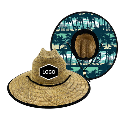 Summer straw hat with large brim Beach shade hat Panama Raffia straw hat Customized LOGO