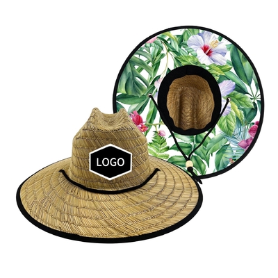 Summer straw hat with large brim Beach shade hat Panama Raffia straw hat Customized LOGO