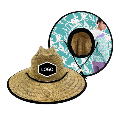 Summer straw hat with large brim Beach shade hat Panama Raffia straw hat Customized LOGO