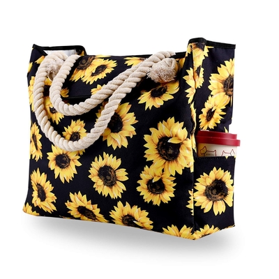 Large Beach bag Holiday printing portable shoulder bag Large capacity  canvas bag