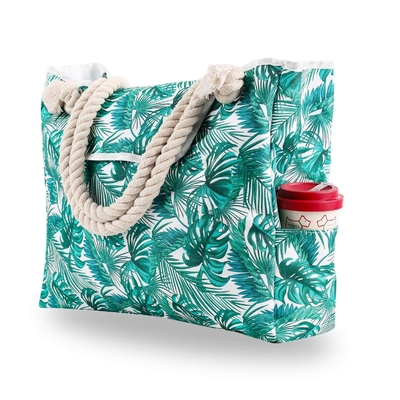 Large Beach bag Holiday printing portable shoulder bag Large capacity  canvas bag