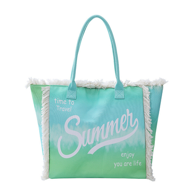 Tassel Tote bag Large capacity crossbody fashion printed beach bag