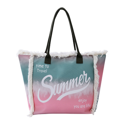 Tassel Tote bag Large capacity crossbody fashion printed beach bag