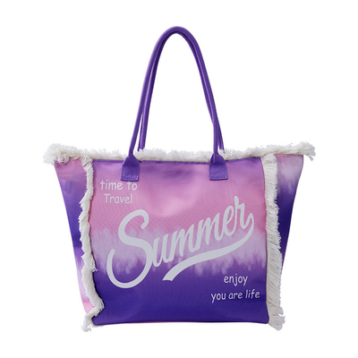 Tassel Tote bag Large capacity crossbody fashion printed beach bag