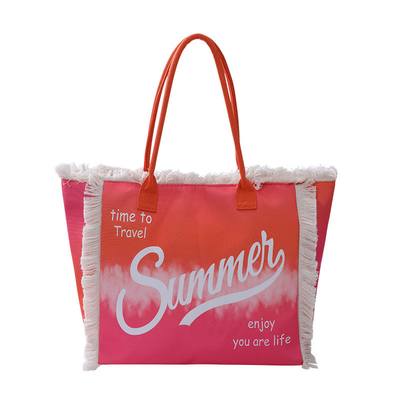 Tassel Tote bag Large capacity crossbody fashion printed beach bag