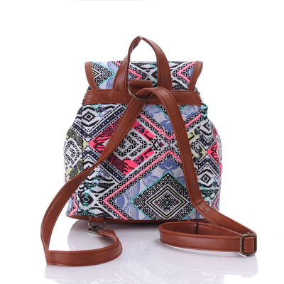 Printed Canvas Back Pack Shoulders Lady Bag