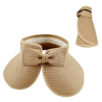 Sunshade Hat Empty Top and Large Brim Foldable Straw Hat
