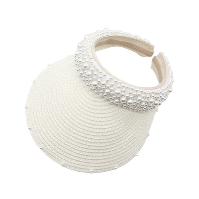 Pearl Sunshade Hat Large Brim Outdoor Sunblock Headband Hat