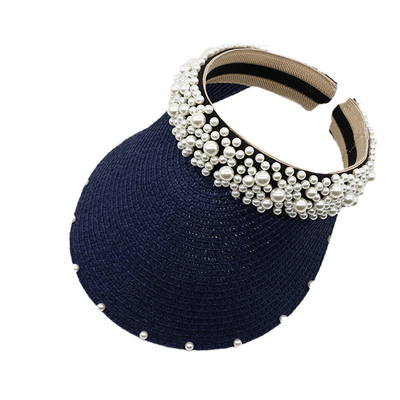 Pearl Sunshade Hat Large Brim Outdoor Sunblock Headband Hat