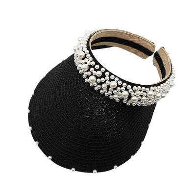Pearl Sunshade Hat Large Brim Outdoor Sunblock Headband Hat