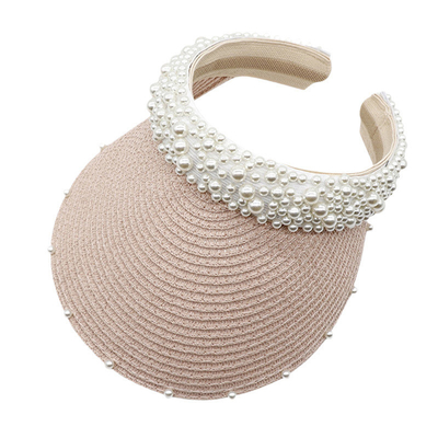 Pearl Sunshade Hat Large Brim Outdoor Sunblock Headband Hat