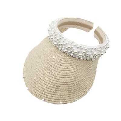 Pearl Sunshade Hat Large Brim Outdoor Sunblock Headband Hat