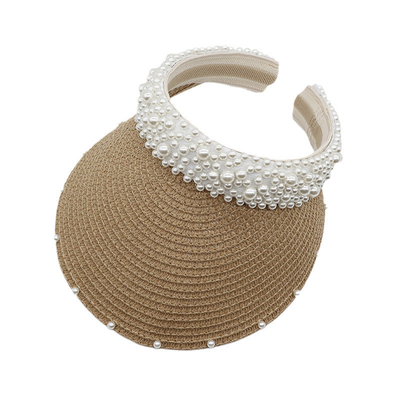 Pearl Sunshade Hat Large Brim Outdoor Sunblock Headband Hat