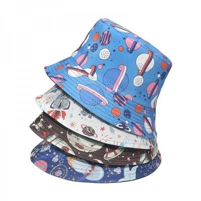 Space Planet Basin Hat Spaceship Constellation Print Bucket Hat