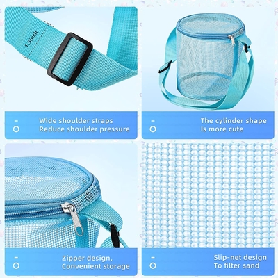 New Children'S Mesh Shell Storage Bag Beach Three-Dimensional Round Sand Bucket