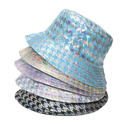 Hot Silver Dazzle Color  Street Ball Trend Plover case Bucket Hat For Women