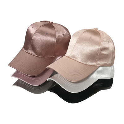 Spring/Summer Silk Satin Solid Color Casual Baseball Cap for men and women