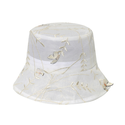 Summer Butterfly Lace Fisherman Hat Mesh Breathable Bucket Hat for women