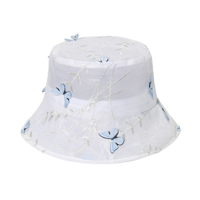 Summer Butterfly Lace Fisherman Hat Mesh Breathable Bucket Hat for women