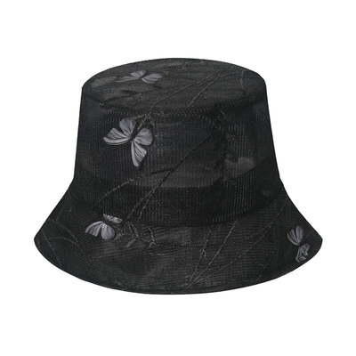 Summer Butterfly Lace Fisherman Hat Mesh Breathable Bucket Hat for women