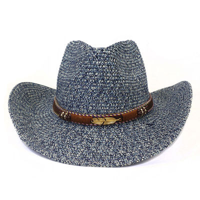 Western Cowboy Outdoor Beach Rolled Big Brim Straw Hat for men and women