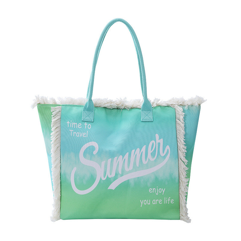 Tassel Tote bag Large capacity crossbody fashion printed beach bag