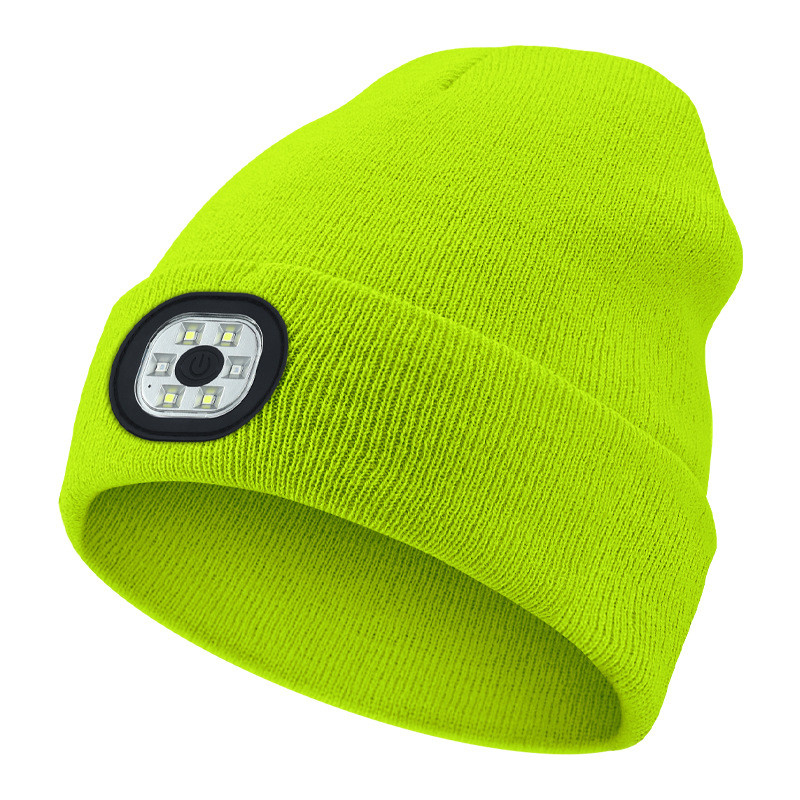 LED Lighting Knitted Hat Rechargeable Six Lights Beanie Hat